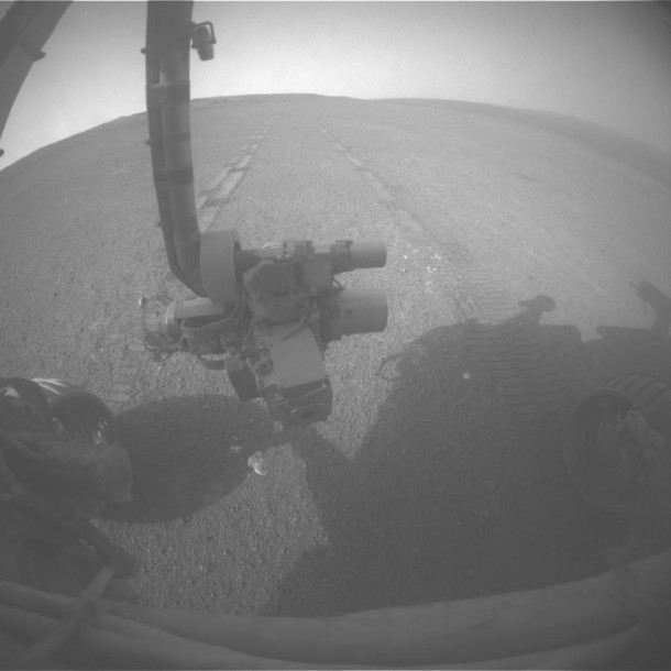 On the 3,309th Martian day, or sol, of its mission on Mars (May 15, 2013) NASA's Mars Exploration Rover Opportunity drove 263 feet (80 meters) southward along the western rim of Endeavour Crater. Credit: NASA/JPL-Caltech On the 3,309th Martian day, or sol, of its mission on Mars (May 15, 2013) NASA's Mars Exploration Rover Opportunity drove 263 feet (80 meters) southward along the western rim of Endeavour Crater. Credit: NASA/JPL-Caltech