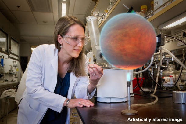 If astronomers could somehow pull planets out of the sky and analyze them in the laboratory, it might look something like this artistically altered image illustrating new research from NASA's Spitzer Space Telescope. The infrared observatory allows astronomers to study closely the atmospheres of hot Jupiter planets -- those outside our solar system that orbit near the blistering heat of their stars. Image credit: NASA/JPL-Caltech If astronomers could somehow pull planets out of the sky and analyze them in the laboratory, it might look something like this artistically altered image illustrating new research from NASA's Spitzer Space Telescope. The infrared observatory allows astronomers to study closely the atmospheres of hot Jupiter planets -- those outside our solar system that orbit near the blistering heat of their stars. Image credit: NASA/JPL-Caltech