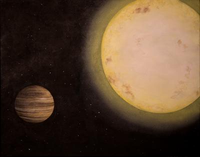 This is an artist's rendering of exoplanet KELT-6b by Lexington, KY-based artist Erin Plew of Queen of Arts LLC. Credit: Vanderbilt University This is an artist's rendering of exoplanet KELT-6b by Lexington, KY-based artist Erin Plew of Queen of Arts LLC. Credit: Vanderbilt University