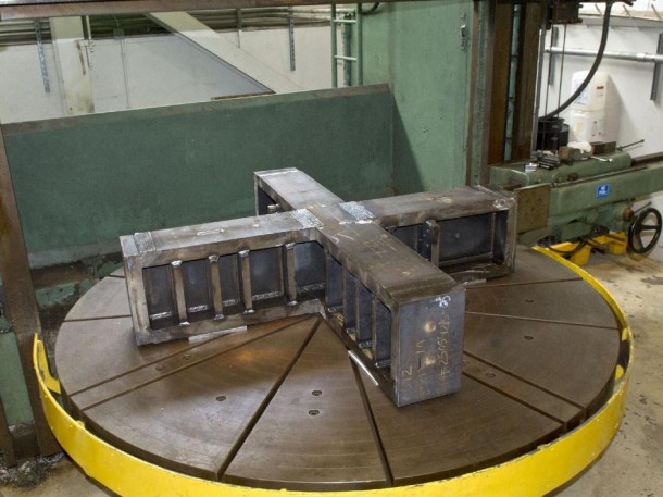 Fabrication is under way on a 7,755-pound thrust frame adapter to be installed on the A-1 Test Stand at NASA's Stennis Space Center in south Mississippi. 