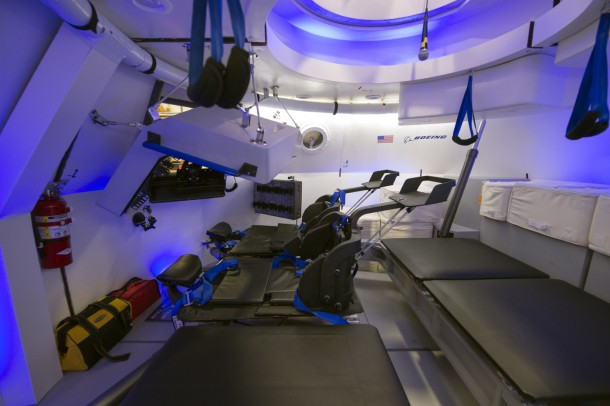 Image Above: This is an interior view of The Boeing Company's CST-100 spacecraft, which features LED lighting and tablet technology. Image Credit: NASA/Robert Markowitz Image Above: This is an interior view of The Boeing Company's CST-100 spacecraft, which features LED lighting and tablet technology. Image Credit: NASA/Robert Markowitz