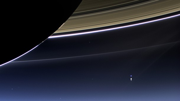 In this rare image taken on July 19, 2013, the wide-angle camera on NASA's Cassini spacecraft has captured Saturn's rings and our planet Earth and its moon in the same frame. Image Credit: NASA/JPL-Caltech/Space Science Institute In this rare image taken on July 19, 2013, the wide-angle camera on NASA's Cassini spacecraft has captured Saturn's rings and our planet Earth and its moon in the same frame. Image Credit: NASA/JPL-Caltech/Space Science Institute