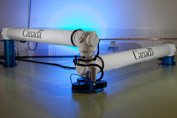 The Next-Generation Large Canadarm is a 15-metre robotic arm which is able to collapse and fit onboard future smaller spacecraft. (Credit: Canadian Space Agency) The Next-Generation Large Canadarm is a 15-metre robotic arm which is able to collapse and fit onboard future smaller spacecraft. (Credit: Canadian Space Agency)