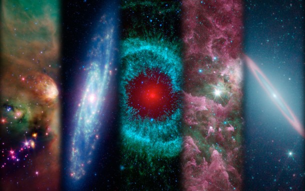 A montage of images taken by NASA's Spitzer Space Telescope over the years. Image Credit: NASA/JPL-Caltech A montage of images taken by NASA's Spitzer Space Telescope over the years. Image Credit: NASA/JPL-Caltech