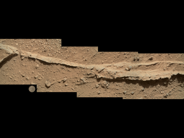 This mosaic of four images taken by the Mars Hand Lens Imager (MAHLI) camera on NASA's Mars rover Curiosity shows detailed texture in a ridge that stands higher than surrounding rock. The rock is at a location called "Darwin," inside Gale Crater. Exposed outcrop at this location, visible in images from the High Resolution Imaging Science Experment (HiRISE) camera on NASA's Mars Reconnaissance Orbiter, prompted Curiosity's science team to select it as the mission's first waypoint for several days during the mission's long trek from the "Glenelg" area to Mount Sharp. Image Credit: NASA/JPL-Caltech/MSSS This mosaic of four images taken by the Mars Hand Lens Imager (MAHLI) camera on NASA's Mars rover Curiosity shows detailed texture in a ridge that stands higher than surrounding rock. The rock is at a location called "Darwin," inside Gale Crater. Exposed outcrop at this location, visible in images from the High Resolution Imaging Science Experment (HiRISE) camera on NASA's Mars Reconnaissance Orbiter, prompted Curiosity's science team to select it as the mission's first waypoint for several days during the mission's long trek from the "Glenelg" area to Mount Sharp. Image Credit: NASA/JPL-Caltech/MSSS
