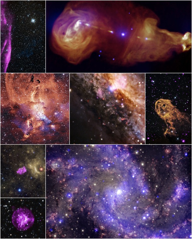 Collage: NASA's Chandra X-ray Observatory has released eight never-before-seen images from its archive. The Chandra Data Archive plays a central role in the Chandra mission by enabling the astronomical community. Image Credit: NASA/CXC/SAO Collage: NASA's Chandra X-ray Observatory has released eight never-before-seen images from its archive. The Chandra Data Archive plays a central role in the Chandra mission by enabling the astronomical community. Image Credit: NASA/CXC/SAO