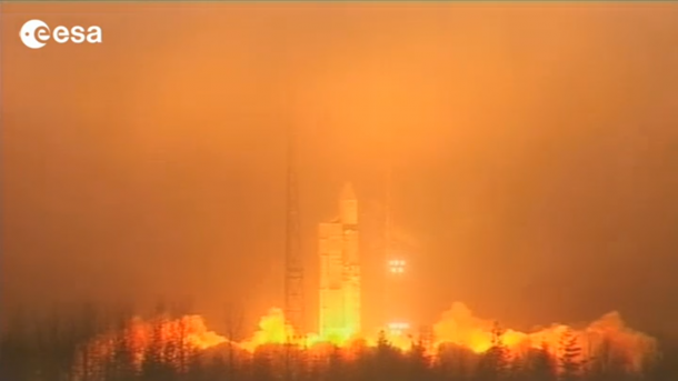 Swarm liftoff on a Rockot launcher from the Plesetsk cosmodrome in northern Russia at 12:02 GMT (13:02 CET) on 22 November 2013. Copyright ESA Swarm liftoff on a Rockot launcher from the Plesetsk cosmodrome in northern Russia at 12:02 GMT (13:02 CET) on 22 November 2013. Copyright ESA