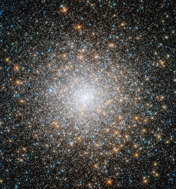 This cluster of stars is known as Messier 15, and is located some 35 000 light-years away in the constellation of Pegasus (The Winged Horse). It is one of the oldest globular clusters known, with an age of around 12 billion years. Credit: NASA, ESA This cluster of stars is known as Messier 15, and is located some 35 000 light-years away in the constellation of Pegasus (The Winged Horse). It is one of the oldest globular clusters known, with an age of around 12 billion years. Credit: NASA, ESA