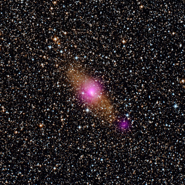 The magenta spots in this image show two black holes in the spiral galaxy called NGC 1313, or the Topsy Turvy galaxy. Both black holes belong to a class called ultraluminous X-ray sources, or ULXs. Image credit: NASA/JPL-Caltech/IRAP The magenta spots in this image show two black holes in the spiral galaxy called NGC 1313, or the Topsy Turvy galaxy. Both black holes belong to a class called ultraluminous X-ray sources, or ULXs. Image credit: NASA/JPL-Caltech/IRAP