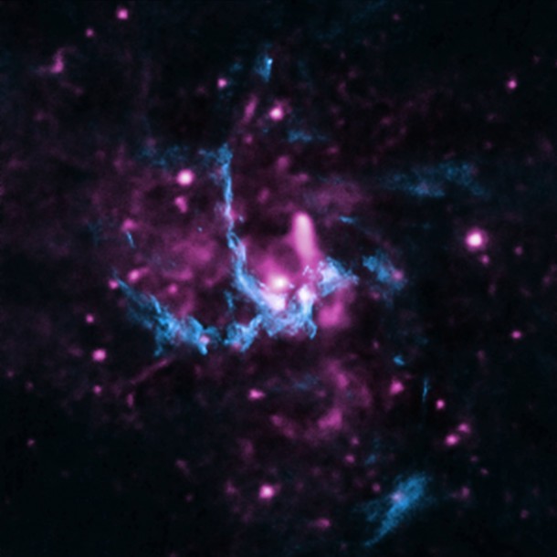 Composite image of Sagittarius A* (Sgr A*), the supermassive black hole at the center of the Milky Way. Image Credit: X-ray: NASA/CXC/UCLA/Z. Li et al; Radio: NRAO/VLA Composite image of Sagittarius A* (Sgr A*), the supermassive black hole at the center of the Milky Way. Image Credit: X-ray: NASA/CXC/UCLA/Z. Li et al; Radio: NRAO/VLA