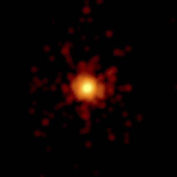 Swift's X-Ray Telescope took this 0.1-second exposure of GRB 130427A at 3:50 a.m. EDT on April 27, just moments after Fermi and Swift detected the outburst. The image is 6.5 arcminutes across. Image Credit: NASA/Swift/Stefan Immler Swift's X-Ray Telescope took this 0.1-second exposure of GRB 130427A at 3:50 a.m. EDT on April 27, just moments after Fermi and Swift detected the outburst. The image is 6.5 arcminutes across. Image Credit: NASA/Swift/Stefan Immler