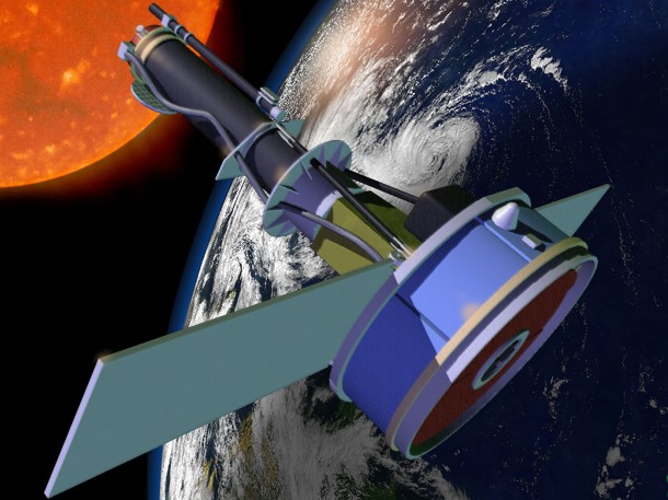 Artist's concept of the Interface Region Imaging Spectrograph, or IRIS, satellite in orbit. Image Credit: NASA Artist's concept of the Interface Region Imaging Spectrograph, or IRIS, satellite in orbit. Image Credit: NASA