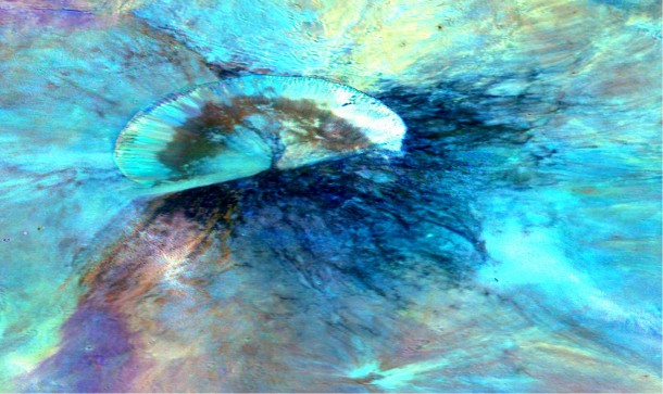 This colorized composite image from NASA's Dawn mission shows the crater Antonia, which lies in the enormous Rheasilvia basin in the southern hemisphere of the giant asteroid Vesta. Image Credit: NASA/JPL-Caltech/UCLAMPS/DLR/IDA This colorized composite image from NASA's Dawn mission shows the crater Antonia, which lies in the enormous Rheasilvia basin in the southern hemisphere of the giant asteroid Vesta. Image Credit: NASA/JPL-Caltech/UCLAMPS/DLR/IDA