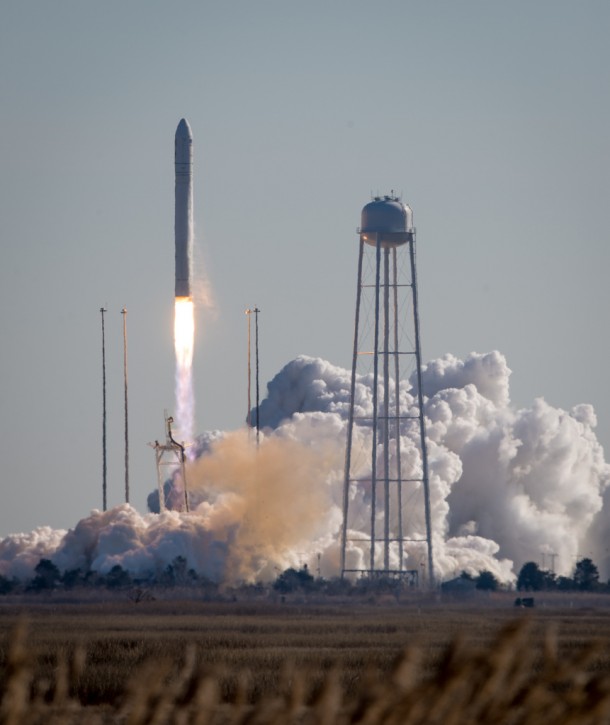 The Antares rocket carrying the Cygnus cargo spacecraft launches from NASA's Wallops Flight Facility in Virginia. Image Credit: NASA/Bill Ingalls The Antares rocket carrying the Cygnus cargo spacecraft launches from NASA's Wallops Flight Facility in Virginia. Image Credit: NASA/Bill Ingalls