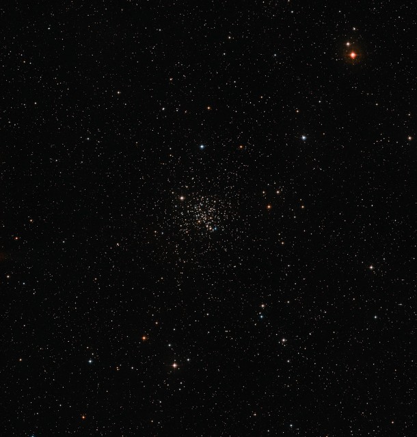 This wide-field image of the sky around the old open star cluster Messier 67 was created from images forming part of the Digitized Sky Survey 2. The cluster appears as a rich grouping of stars at the centre of the picture. Messier 67 contains stars that are all about the same age, and have the same chemical composition, as the Sun. Credit: ESO/Digitized Sky Survey 2 Acknowledgement: Davide De Martin This wide-field image of the sky around the old open star cluster Messier 67 was created from images forming part of the Digitized Sky Survey 2. The cluster appears as a rich grouping of stars at the centre of the picture. Messier 67 contains stars that are all about the same age, and have the same chemical composition, as the Sun. Credit: ESO/Digitized Sky Survey 2 Acknowledgement: Davide De Martin