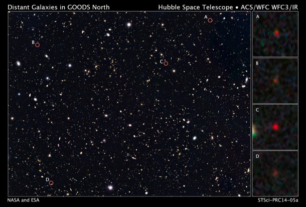 GOODS-N. Credit: NASA, ESA, G. Illingworth (University of California, Santa Cruz), P. Oesch (University of California, Santa Cruz; Yale University), R. Bouwens and I. Labbé (Leiden University), and the Science Team GOODS-N. Credit: NASA, ESA, G. Illingworth (University of California, Santa Cruz), P. Oesch (University of California, Santa Cruz; Yale University), R. Bouwens and I. Labbé (Leiden University), and the Science Team