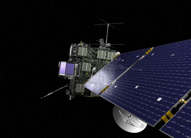 An artist's view of Rosetta, the European Space Agency's cometary probe with NASA contributions. Image credit: ESA An artist's view of Rosetta, the European Space Agency's cometary probe with NASA contributions. Image credit: ESA