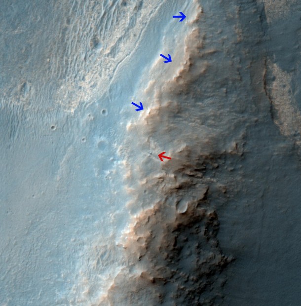 The High Resolution Imaging Science Experiment (HiRISE) camera on NASA's Mars Reconnaissance Orbiter caught this view of NASA's Mars Exploration Rover Opportunity on Feb. 14, 2014. Image credit: NASA/JPL-Caltech/Univ. of Arizona The High Resolution Imaging Science Experiment (HiRISE) camera on NASA's Mars Reconnaissance Orbiter caught this view of NASA's Mars Exploration Rover Opportunity on Feb. 14, 2014. Image credit: NASA/JPL-Caltech/Univ. of Arizona