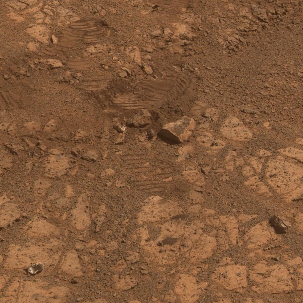 This image from the panoramic camera (Pancam) on NASA's Mars Exploration Rover Opportunity shows where a rock called "Pinnacle Island" had been before it appeared in front of the rover in early January 2014. Image Credit: NASA/JPL-Caltech/Cornell Univ./Arizona State Univ. This image from the panoramic camera (Pancam) on NASA's Mars Exploration Rover Opportunity shows where a rock called "Pinnacle Island" had been before it appeared in front of the rover in early January 2014. Image Credit: NASA/JPL-Caltech/Cornell Univ./Arizona State Univ.