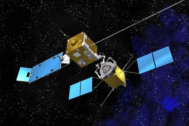 In space, a robot servicer could use propellant transfer technologies to extend the life of orbiting satellites (depicted, artist’s concept). Image Credit: NASA In space, a robot servicer could use propellant transfer technologies to extend the life of orbiting satellites (depicted, artist’s concept). Image Credit: NASA