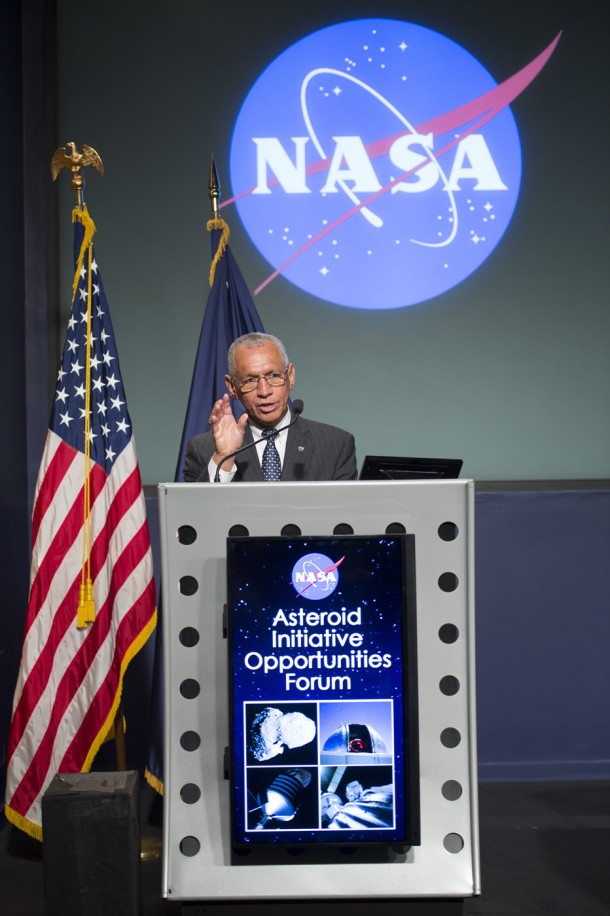 NASA Administrator Charles Bolden opened the forum with strong support for the Asteroid Initiative as stepping stone to human exploration of Mars. Image Credit: NASA NASA Administrator Charles Bolden opened the forum with strong support for the Asteroid Initiative as stepping stone to human exploration of Mars. Image Credit: NASA