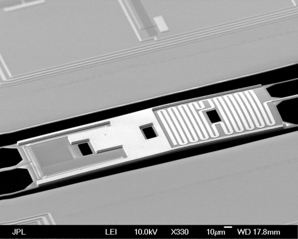 This image shows one of the NASA detectors from the BICEP2 project, developed in collaboration with the National Science Foundation. The sensors were used to make the first detection of gravitational waves in the ancient background light from the early universe. Image Credit: NASA/JPL-Caltech This image shows one of the NASA detectors from the BICEP2 project, developed in collaboration with the National Science Foundation. The sensors were used to make the first detection of gravitational waves in the ancient background light from the early universe. Image Credit: NASA/JPL-Caltech