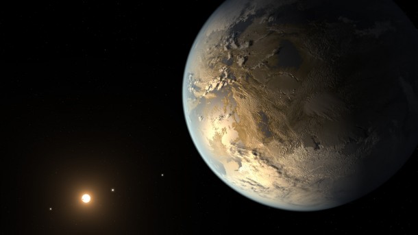 Kepler-186f resides in the Kepler-186 system about 500 light-years from Earth in the constellation Cygnus. The system is also home to four inner planets, seen lined up in orbit around a host star that is half the size and mass of the sun. Image Credit: NASA Ames/SETI Institute/JPL-Caltech Kepler-186f resides in the Kepler-186 system about 500 light-years from Earth in the constellation Cygnus. The system is also home to four inner planets, seen lined up in orbit around a host star that is half the size and mass of the sun. Image Credit: NASA Ames/SETI Institute/JPL-Caltech