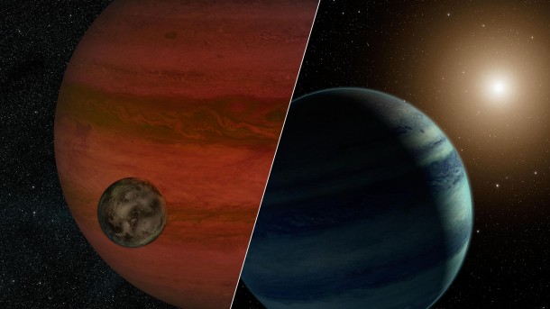 Researchers have detected the first "exomoon" candidate -- a moon orbiting a planet that lies outside our solar system. Image credit: NASA/JPL-Caltech Researchers have detected the first "exomoon" candidate -- a moon orbiting a planet that lies outside our solar system. Image credit: NASA/JPL-Caltech