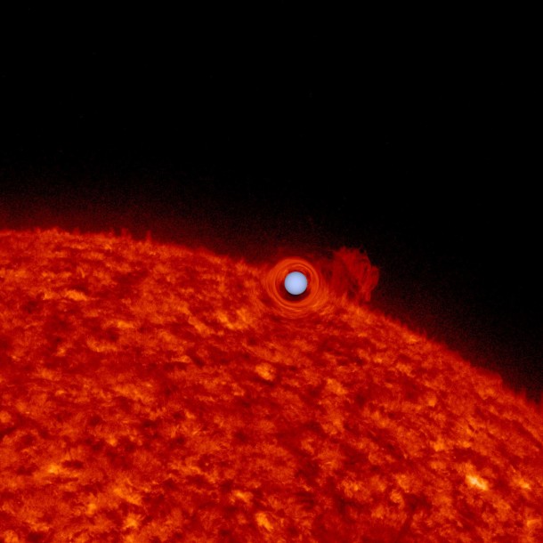An image of the Sun used to simulate what the sun-like star in a self-lensing binary star system might look like. NASA An image of the Sun used to simulate what the sun-like star in a self-lensing binary star system might look like. NASA