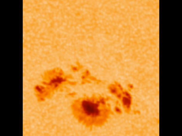 A closeup of the sunspot at the root of the March 29, 2014, X-class flare. This image was taken using NASA's Solar Dynamics Observatory – which specializes in capturing images of the entire sun. Zooming in on a spot like this shows some detail but not at extremely high resolution. Credit: NASA/SDO/HMI A closeup of the sunspot at the root of the March 29, 2014, X-class flare. This image was taken using NASA's Solar Dynamics Observatory – which specializes in capturing images of the entire sun. Zooming in on a spot like this shows some detail but not at extremely high resolution. Credit: NASA/SDO/HMI