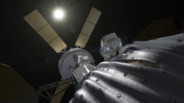 This is a concept image of an astronaut preparing to take samples from a captured asteroid. The sun is in the background; NASA wants to know more about electrical activity generated by the interaction of solar wind and radiation with asteroids. Image Credit: NASA This is a concept image of an astronaut preparing to take samples from a captured asteroid. The sun is in the background; NASA wants to know more about electrical activity generated by the interaction of solar wind and radiation with asteroids. Image Credit: NASA