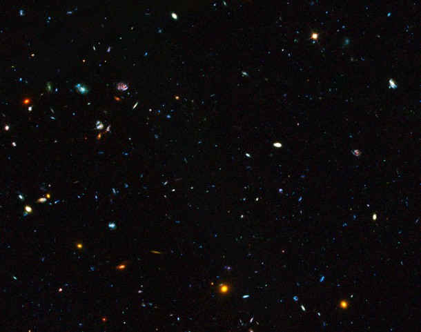 This image shows a region of space containing a sample of dwarf galaxies studied by the NASA/ESA Hubble Space Telescope to unlock the secrets of star formation in the early Universe. Credit: NASA, ESA, the GOODS Team and M. Giavalisco (STScI/University of Massachusetts) This image shows a region of space containing a sample of dwarf galaxies studied by the NASA/ESA Hubble Space Telescope to unlock the secrets of star formation in the early Universe. Credit: NASA, ESA, the GOODS Team and M. Giavalisco (STScI/University of Massachusetts)