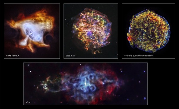 To celebrate Chandra's 15th anniversary, four newly processed images of supernova remnants have been released. Image Credit: NASA/CXC/SAO To celebrate Chandra's 15th anniversary, four newly processed images of supernova remnants have been released. Image Credit: NASA/CXC/SAO