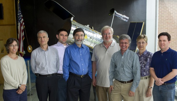 A NASA team is studying conceptual successors to Hubble and the James Webb Space Telescope. Some of the team at NASA’s Goddard Space Flight Center in Greenbelt, Maryland (from left): Julie Crooke, Mark Clampin, Avi Mandell, Norman Rioux, Harley Thronson, Carl Stahle, Kathy Hartman, Lee Feinberg. Image Credit: NASA's Goddard Space Flight Center/Bill Hrybyk A NASA team is studying conceptual successors to Hubble and the James Webb Space Telescope. Some of the team at NASA’s Goddard Space Flight Center in Greenbelt, Maryland (from left): Julie Crooke, Mark Clampin, Avi Mandell, Norman Rioux, Harley Thronson, Carl Stahle, Kathy Hartman, Lee Feinberg. Image Credit: NASA's Goddard Space Flight Center/Bill Hrybyk