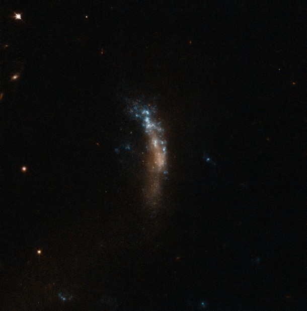 This image from the NASA/ESA Hubble Space Telescope shows the irregular dwarf galaxy UGC 5189A. This star-forming galaxy was the site of the bright supernova SN 2010jl. VLT observations of this supernova have shown that these cosmic dust factories make their grains in a two-stage process, starting soon after the explosion, but continuing long afterwards. Credit: ESO This image from the NASA/ESA Hubble Space Telescope shows the irregular dwarf galaxy UGC 5189A. This star-forming galaxy was the site of the bright supernova SN 2010jl. VLT observations of this supernova have shown that these cosmic dust factories make their grains in a two-stage process, starting soon after the explosion, but continuing long afterwards. Credit: ESO