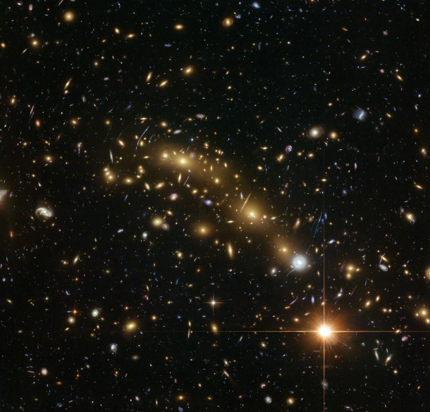 Credit: ESA/Hubble, NASA, HST Frontier Fields Acknowledgement: Mathilde Jauzac (Durham University, UK and Astrophysics & Cosmology Research Unit, South Africa) and Jean-Paul Kneib (École Polytechnique Fédérale de Lausanne, Switzerland) Credit: ESA/Hubble, NASA, HST Frontier Fields Acknowledgement: Mathilde Jauzac (Durham University, UK and Astrophysics & Cosmology Research Unit, South Africa) and Jean-Paul Kneib (École Polytechnique Fédérale de Lausanne, Switzerland)