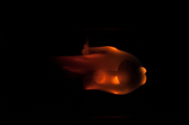 This is a close-up image photographed during a run of the Burning and Suppression of Solids experiment onboard the Earth-orbiting International Space Station. Image Credit: NASA This is a close-up image photographed during a run of the Burning and Suppression of Solids experiment onboard the Earth-orbiting International Space Station. Image Credit: NASA