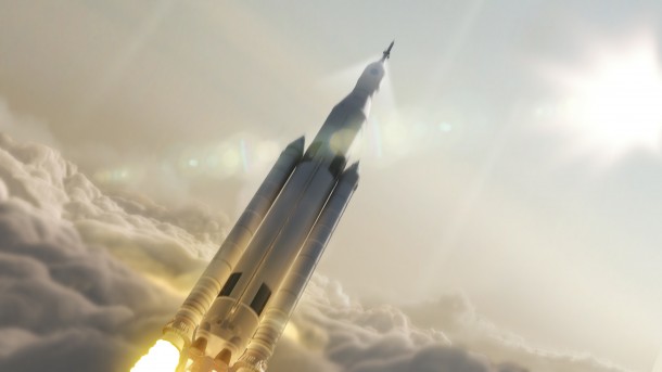 Artist concept of NASA’s Space Launch System (SLS) 70-metric-ton configuration launching to space. SLS will be the most powerful rocket ever built for deep space missions, including to an asteroid and ultimately to Mars. Image Credit: NASA/MSFC Artist concept of NASA’s Space Launch System (SLS) 70-metric-ton configuration launching to space. SLS will be the most powerful rocket ever built for deep space missions, including to an asteroid and ultimately to Mars. Image Credit: NASA/MSFC