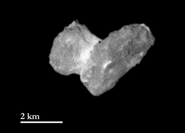 The nucleus of comet 67P/Churyumov-Gerasimernko as seen by Rosetta's OSIRIS instrument from a distance of 1,210 miles (1,950 kilometers) on July 29, 2014. Image Credit: ESA/Rosetta/MPS for OSIRIS Team MPS/UPD/LAM/IAA/SSO/INTA/UPM The nucleus of comet 67P/Churyumov-Gerasimernko as seen by Rosetta's OSIRIS instrument from a distance of 1,210 miles (1,950 kilometers) on July 29, 2014. Image Credit: ESA/Rosetta/MPS for OSIRIS Team MPS/UPD/LAM/IAA/SSO/INTA/UPM