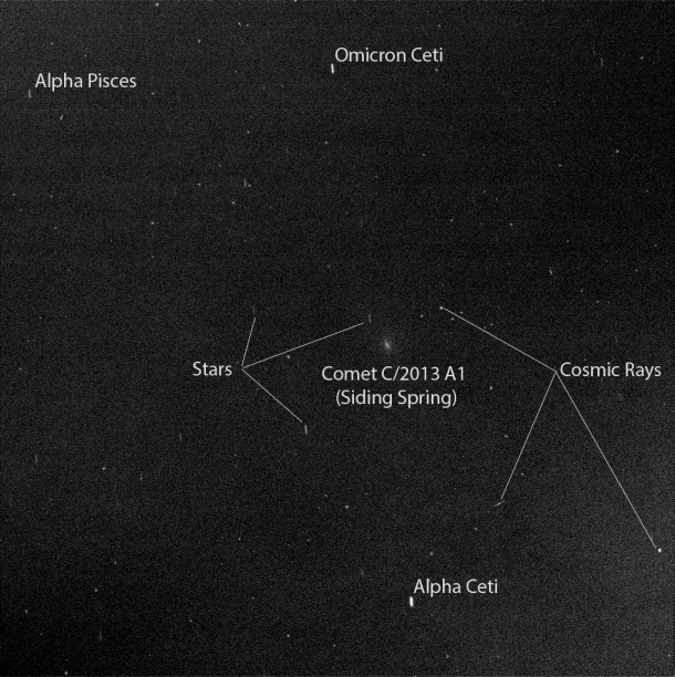 Researchers used the Pancam on NASA's Mars Exploration Rover Opportunity to capture this view of comet C/2013 A1 Siding Spring as it flew near Mars on Oct. 19, 2014. Image Credit: NASA/JPL-Caltech/Cornell Univ./ASU/TAMU Researchers used the Pancam on NASA's Mars Exploration Rover Opportunity to capture this view of comet C/2013 A1 Siding Spring as it flew near Mars on Oct. 19, 2014. Image Credit: NASA/JPL-Caltech/Cornell Univ./ASU/TAMU
