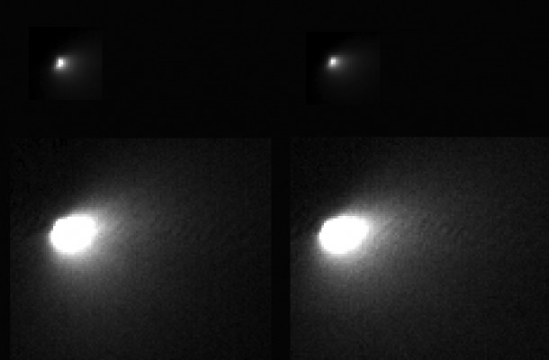 These images were taken of comet C/2013 A1 Siding Spring by NASA's Mars Reconnaissance Orbiter on Oct. 19, 2014, during the comet's close flyby of Mars and the spacecraft. Comet Siding Spring is on its first trip this close to the sun from the Oort Cloud at the outer fringe of the solar system. Image Credit: NASA/JPL-Caltech/University of Arizona These images were taken of comet C/2013 A1 Siding Spring by NASA's Mars Reconnaissance Orbiter on Oct. 19, 2014, during the comet's close flyby of Mars and the spacecraft. Comet Siding Spring is on its first trip this close to the sun from the Oort Cloud at the outer fringe of the solar system. Image Credit: NASA/JPL-Caltech/University of Arizona