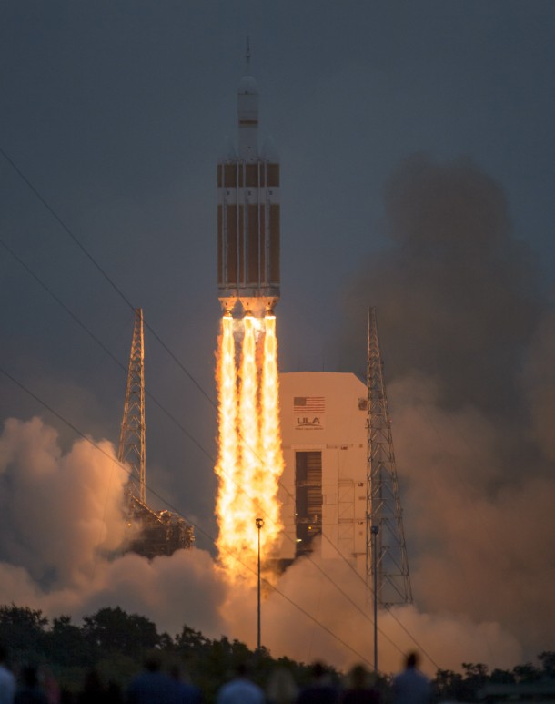 The United Launch Alliance Delta IV Heavy rocket with NASA’s Orion spacecraft mounted atop, lifts off from Cape Canaveral Air Force Station's Space Launch Complex 37 at at 7:05 a.m. EST, Friday, Dec. 5, 2014, in Florida. Image Credit: NASA/Bill Ingalls The United Launch Alliance Delta IV Heavy rocket with NASA’s Orion spacecraft mounted atop, lifts off from Cape Canaveral Air Force Station's Space Launch Complex 37 at at 7:05 a.m. EST, Friday, Dec. 5, 2014, in Florida. Image Credit: NASA/Bill Ingalls