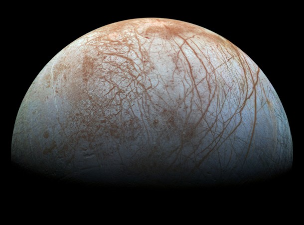 Jupiter's icy moon Europa displays many signs of activity, including its fractured crust and a dearth of impact craters. Scientists continue to hunt for confirmation of plume activity.Image credit: NASA/JPL-Caltech/SETI Institute Jupiter's icy moon Europa displays many signs of activity, including its fractured crust and a dearth of impact craters. Scientists continue to hunt for confirmation of plume activity.Image credit: NASA/JPL-Caltech/SETI Institute