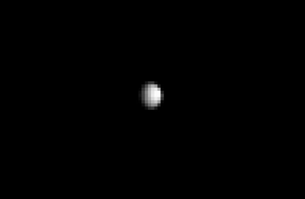 From about three times the distance from Earth to the moon, NASA's Dawn spacecraft spies its final destination -- the dwarf planet Ceres. This uncropped, unmagnified view of Ceres was taken by Dawn on Dec. 1, 2014. Image credit: NASA/JPL-Caltech/UCLA/MPS/DLR/IDA From about three times the distance from Earth to the moon, NASA's Dawn spacecraft spies its final destination -- the dwarf planet Ceres. This uncropped, unmagnified view of Ceres was taken by Dawn on Dec. 1, 2014. Image credit: NASA/JPL-Caltech/UCLA/MPS/DLR/IDA