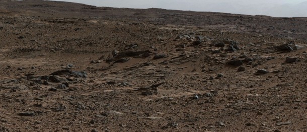 This image shows inclined beds characteristic of delta deposits where a stream entered a lake, but at a higher elevation and farther south than other delta deposits north of Mount Sharp. Credit: NASA/JPL-Caltech/MSSS This image shows inclined beds characteristic of delta deposits where a stream entered a lake, but at a higher elevation and farther south than other delta deposits north of Mount Sharp. Credit: NASA/JPL-Caltech/MSSS