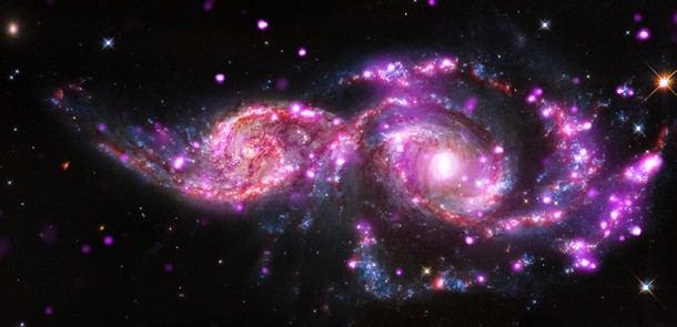 Chandra image of “ultraluminous X-ray sources” (ULXs) found using data from NASA’s Chandra X-ray Observatory. Image Credit: X-ray: NASA/CXC/SAO/S.Mineo et al, Optical: NASA/STScI, Infr Chandra image of “ultraluminous X-ray sources” (ULXs) found using data from NASA’s Chandra X-ray Observatory. Image Credit: X-ray: NASA/CXC/SAO/S.Mineo et al, Optical: NASA/STScI, Infr