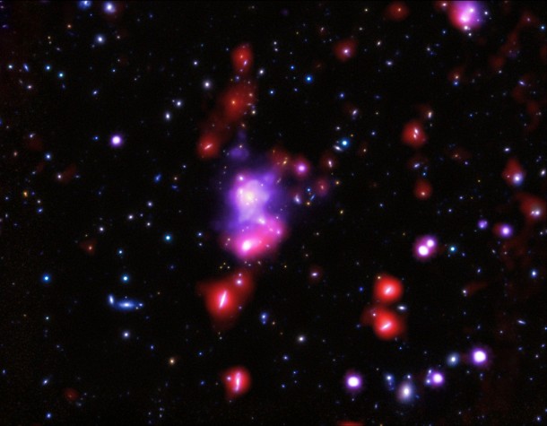 Credit: X-ray: NASA/CXC/INAF/P.Tozzi, et al; Optical: NAOJ/Subaru and ESO/VLT; Infrared: ESA/Herschel Credit: X-ray: NASA/CXC/INAF/P.Tozzi, et al; Optical: NAOJ/Subaru and ESO/VLT; Infrared: ESA/Herschel