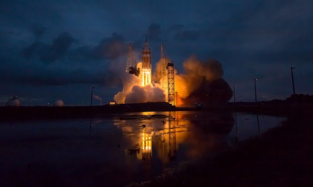 The United Launch Alliance Delta IV Heavy rocket with NASA’s Orion spacecraft mounted atop, lifts off from Cape Canaveral Air Force Station's Space Launch Complex 37 at at 7:05 a.m. EST, Friday, Dec. 5, 2014, in Florida. Image Credit: NASA/Bill Ingalls The United Launch Alliance Delta IV Heavy rocket with NASA’s Orion spacecraft mounted atop, lifts off from Cape Canaveral Air Force Station's Space Launch Complex 37 at at 7:05 a.m. EST, Friday, Dec. 5, 2014, in Florida. Image Credit: NASA/Bill Ingalls