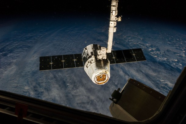 The SpaceX Dragon pictured just prior to being released by the International Space Station's Canadarm2 robotic arm. SpaceX Dragon's fifth contracted resupply mission to the station ended Feb. 10. Image Credit: NASA The SpaceX Dragon pictured just prior to being released by the International Space Station's Canadarm2 robotic arm. SpaceX Dragon's fifth contracted resupply mission to the station ended Feb. 10. Image Credit: NASA