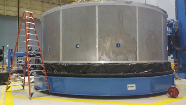 Fabrication recently was completed on the core stage simulator structural test article at NASA's Marshall Space Flight Center in Huntsville, Alabama. Image Credit: NASA/MSFC Fabrication recently was completed on the core stage simulator structural test article at NASA's Marshall Space Flight Center in Huntsville, Alabama. Image Credit: NASA/MSFC